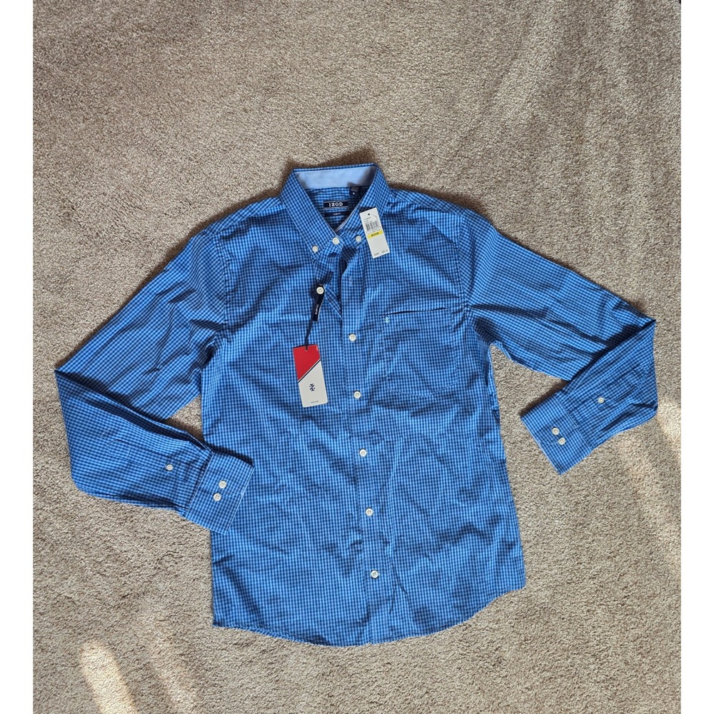 🥳 5 for $25 BUNDLE IZOD NWT Men's Size Medium Slim Fit Gingham Button Down‎